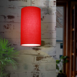 Cylindrical hanging lampshade red